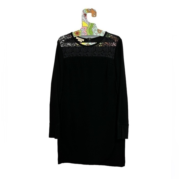 🚨 PINKO Long Sleeve Crepe Mini Dress with Slit - Picture 1 of 11